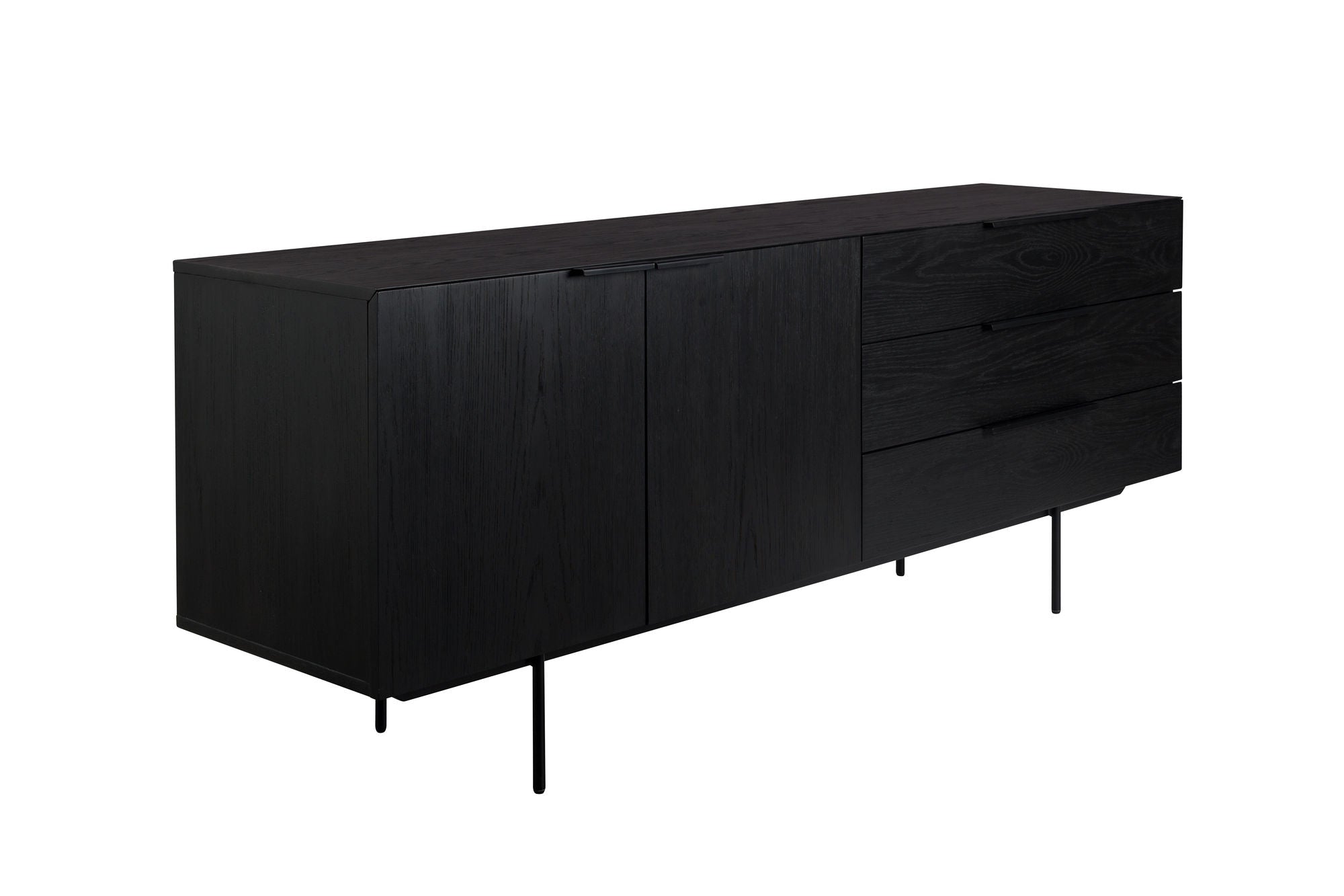Zuiver Travis Black Oak Wood Sideboard